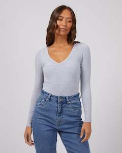 Sale Tops: Silent Theory Lily L/S Tee Grey Marle