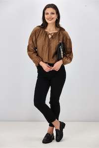 Sale Tops: Gloss The Label Harley Batwing Top Toffee