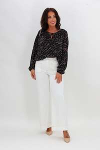 Gloss The Label Harley Batwing Top Abstract Animal