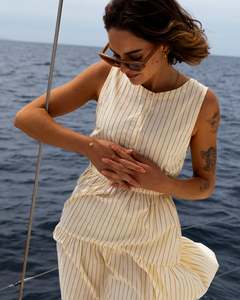 Cheryls Favourites: RPM Smock Midi Dress Cream Stripe