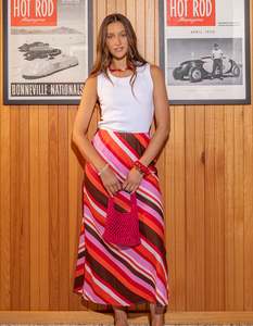 Cheryls Favourites: Foxwood Guava Stripe Skirt