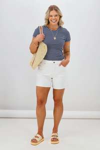 Vickis Favourites: Shine On Label Bridie Denim Shorts Natural