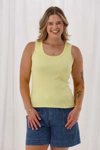 Shine On Essentials Rib Tank Yellow