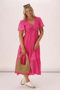 Gloss The Label Label Reverie Midi Dress Pink