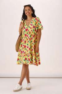 Gloss By Shine On: Gloss The Label Tammi Frill Hem Bouquet Dress Yellow Floral