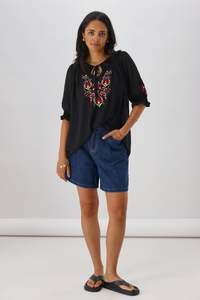 Gloss By Shine On: Gloss The Label Simone Embroidered Blouse Black