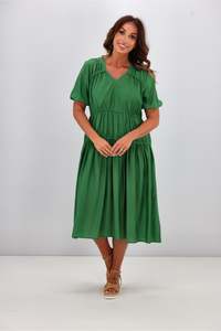Gloss By Shine On: Gloss by Shine On Briony Tiered Dress Green