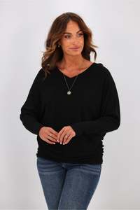 Alpine By Shine On: Alpine by Shine On Gigi Merino Batwing Top Black