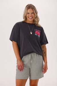 Sale: Shine On Label Ravi Short Natural Black Stripe