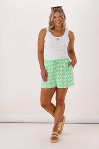 Sale: Shine On Label Amina Short Green White Geo
