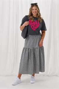 Shine On Label Annaliese Skirt Black Check
