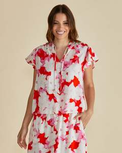 Betty Basics Lyra Blouse Red Floral Print