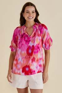 Betty Basics Sale: Betty Basics Joanne Blouse Floral Abstract Print