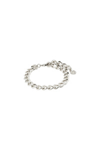 Pilgrim Charm Recycled Curb Chain Bracelet Silver Plated