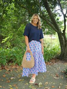 Shine On Label Sirocco Tiered Skirt Geo Print