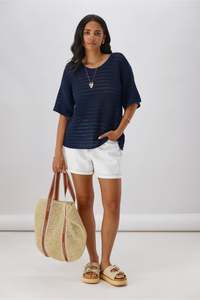 Shine On Brands: Shine On Label La Dolce Knit Top Navy