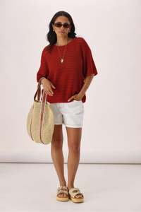 Shine On Label La Dolce Knit Top Rust