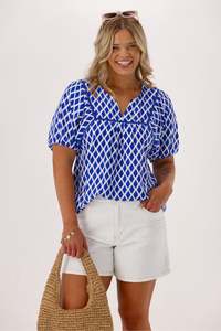 Shine On Brands: Shine On Label Misty Amalfi Top Blue