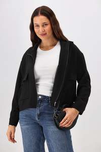 Shine On Label Kyrow Zip Through Jacket Black