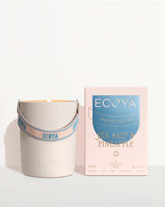 Ecoya Ceramic Candle Sea Salt & Pineapple 400g