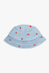 Antler Denim Heart Bucket Hat