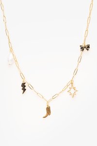 Antler: Antler Boots And Bow Charm Necklace