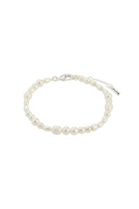 Pilgrim Elliana White Bracelet Silver Plated
