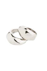 Pilgrim: Pilgrim Dune Recycled Rings 2 In A Set Silver