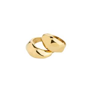 Pilgrim Dune Recycled Rings 2 In A Set Gold