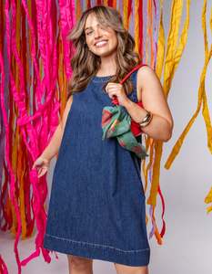 Elm Sonny Denim Dress Dark Blue