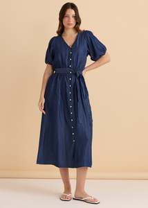 Betty Basics Lee Lyocell Dress Dark Blue Wash