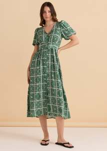 Betty Basics Dahlia Dress Floral Tile Print