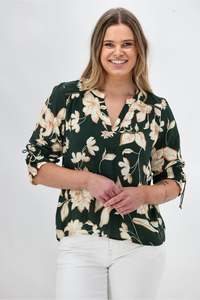 All Tops: Sunday Boho Samara Top Green Floral