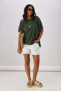 All Tops: Sunday Boho Milan Mesh Knit Top Khaki