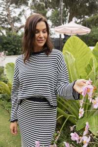 Elm Rosie Stripe Knit Navy/White