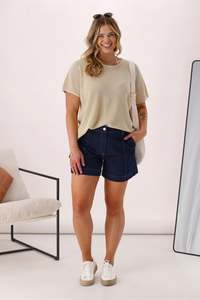 Sunday Boho Milan Mesh Knit Top Natural