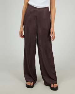 Silent Theory Eden Pinstripe Pant Chocolate