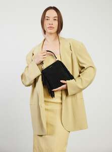 Bags: Saben Coco Mini Bag Suede + Fringe Black