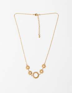 Stella + Gemma Necklace Gold Multi Sunbursts