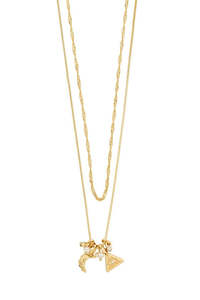 Necklaces: Pilgrim Between Recycled White Necklace Gold Plated