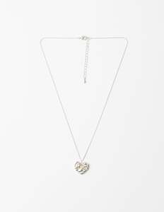 Stella + Gemma Necklace Silver Flower Heart