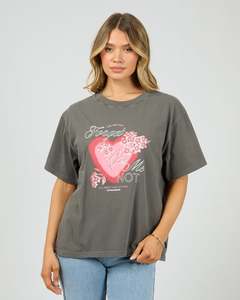All About Eve Forget Me Not Box Tee Charcoal
