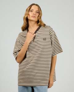 Tees: Silent Theory Foundation Stripe S/S Tee Chocolate