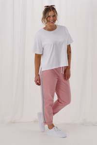Shine On Label Denim Collection: Shine On Label Raglan Jogger Pink