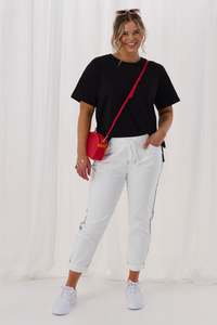 Shine On Label Raglan Jogger White