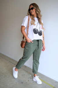 Shine On Label Raglan Jogger Khaki
