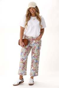 Shine On Label Denim Collection: Shine On Label Daydream Straight Leg Jean Floral Denim