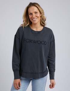 Hoodies Crews: Foxwood Simplified Crew Washed Black