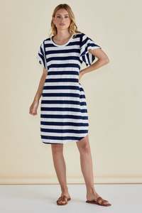 25 Sale: Betty Basics Sydney Tee Dress Blue Stripe