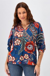 25 Sale: Sunday Boho Gianna Top Paisley Print Blue
